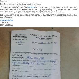 công an triệu tập người tố cáo Vinfast